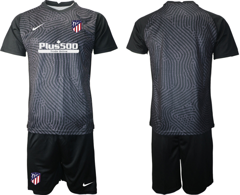 2021 Men Atletico Madrid black goalkeeper soccer jerseys